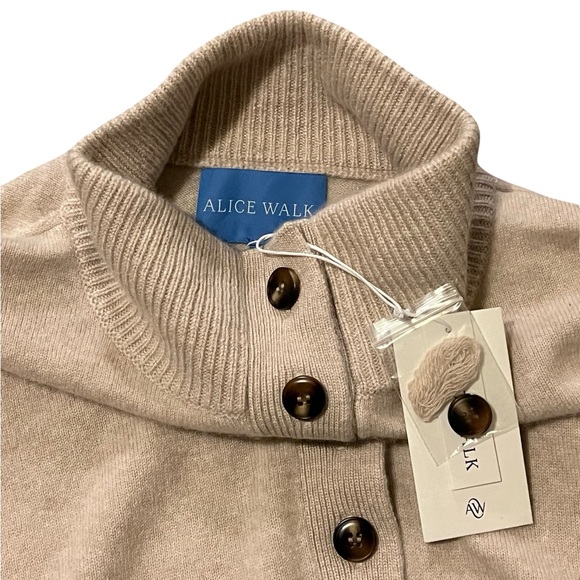 Alice Walk Cashmere Getaway Henley Button Cozy Sweater Sz M - Picture 6 of 9